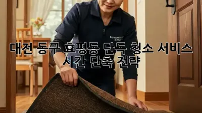 대전 동구 효평동 단독 청소 서비스 시간 단축 전략